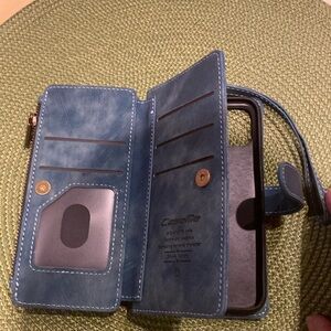 Durable PU Leather Wallet Case with Magnetic Flip and Wristlet for iPhone 11 Pro